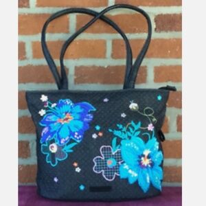 NWT Vera Bradley DENIM NAVY Iconic Small Vera Tote MSRP $120.00